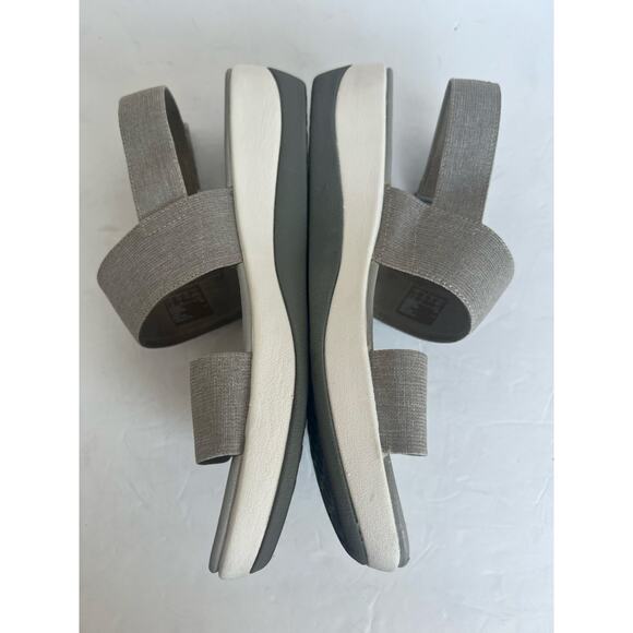 CLARKS Cloudsteppers Arla Jacory Strappy Wedge Gray/White Comfort Sandals 10M - Picture 4 of 11